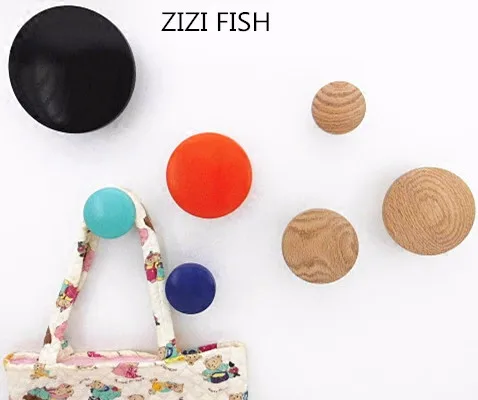 

11 colors Wood coat hooks Wall Decorations wall hook Creative wall hooks hanger Wood thumbtack Handmade simple coat hook