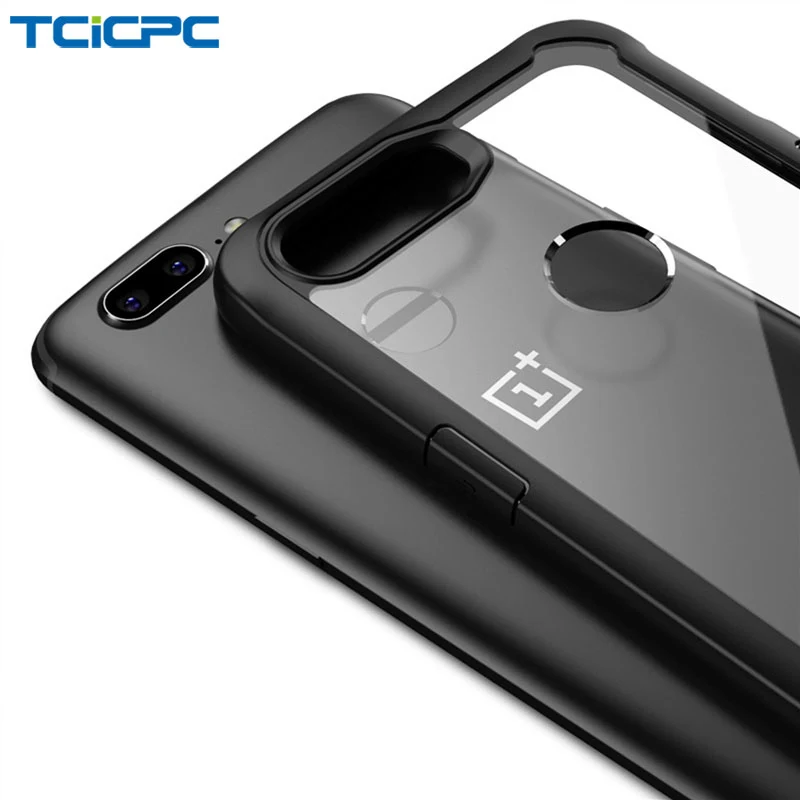

TCICPC Phone Cases For Oneplus 5T Case Slim Silicone Soft Frame Transparent Acrylic Hard Protective Back Cover For One Plus 5T