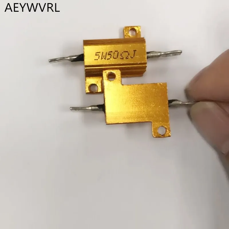 RX24 5 Вт Мощный металлический корпус алюминиевый Золотой резистор 1R 2R 3R 4R 5R 6R 8R 10R 15R
