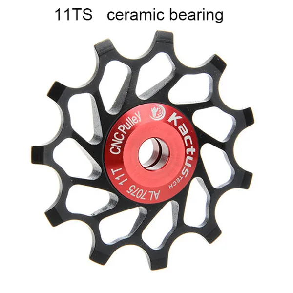 KACTUS TECH до 11 ти лет велосипедный задний переключатель Керамика шкив, CNC, котор подвергли механической обработке Сталь подшипника ступицы колеса Жокейские 4/5/6 мм - Цвет: Ceramic Bearing