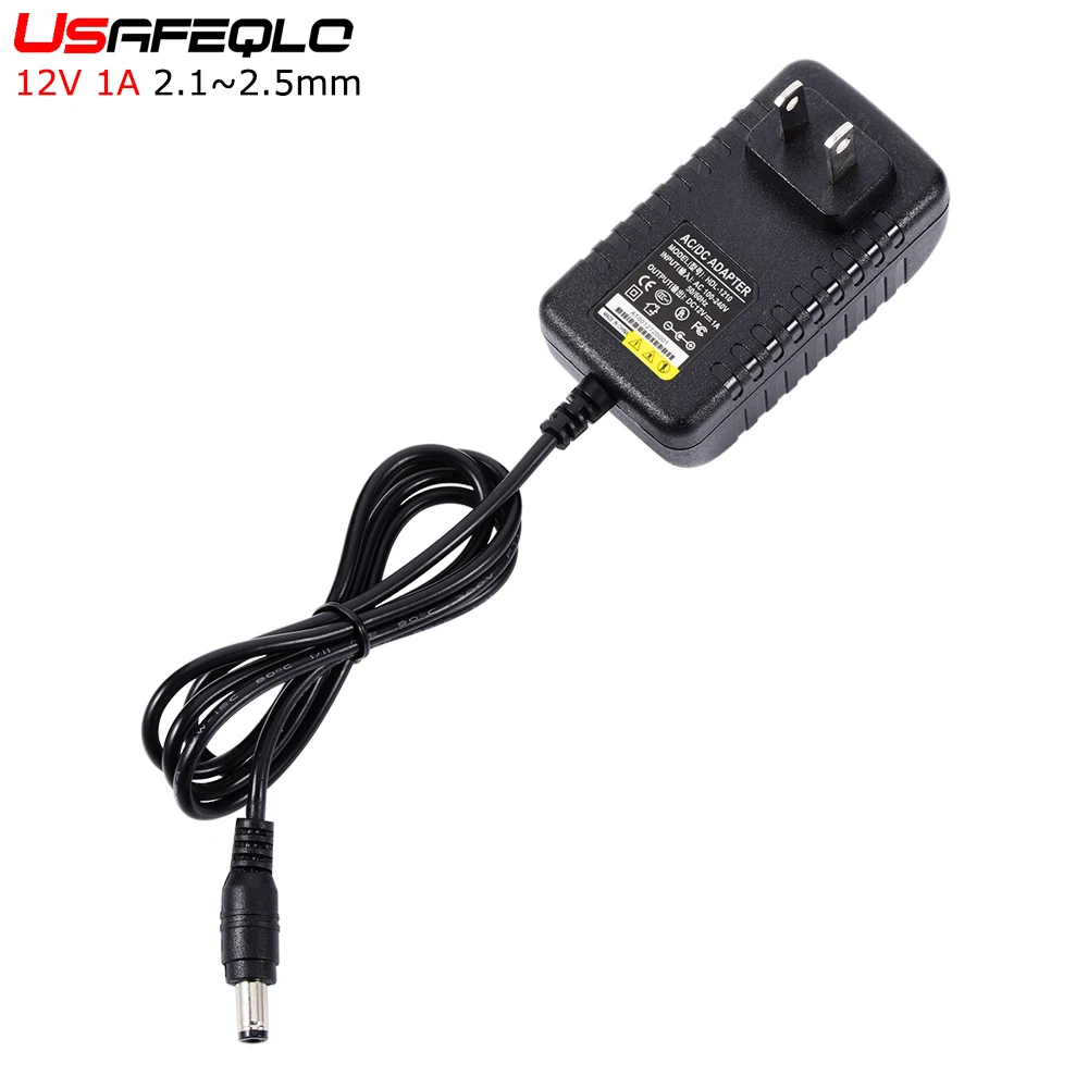 

1PCS 12V1A AC 100V-240V Converter Adapter DC 12V 1A 1000mA Power Supply EU Plug 5.5mm x 2.1 for LED CCTV Camera