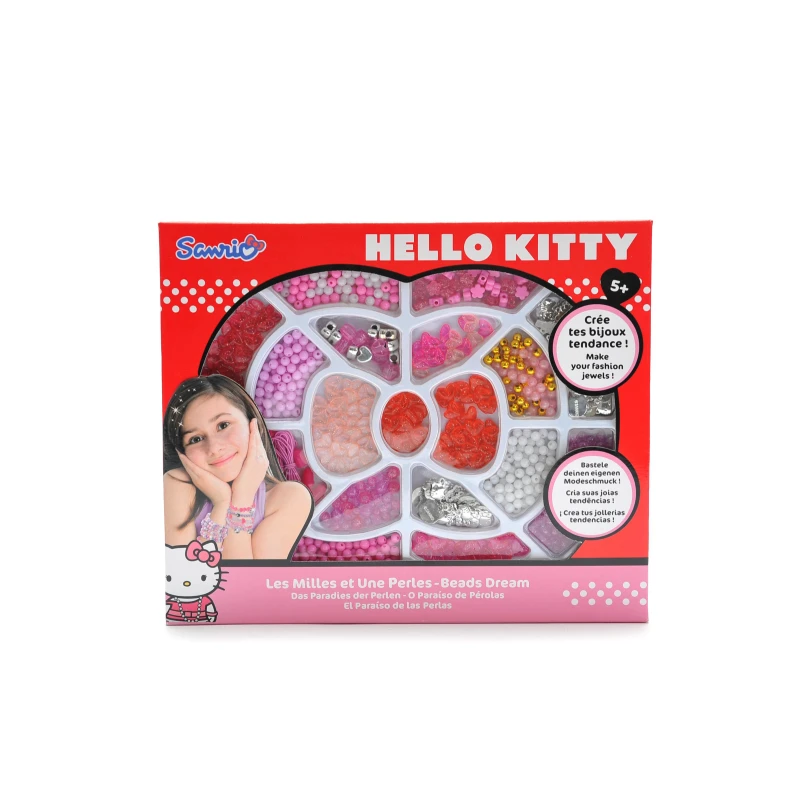 HELLO KITTY цветным бисером браслет Цепочки и ожерелья DIY игрушки mon Coffret подвески для девочек вязать, создать, получить мультфильмы