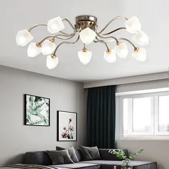 

Modern Creative Nordic LED Chandelier With Glass Ball For Living Room Bedroom Iron Chandeliers G9 Indoor Lighting Fixtures