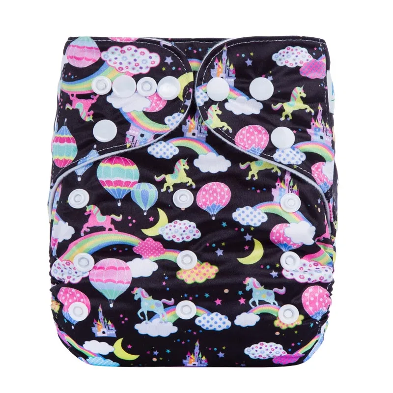 Ananbaby Многоразовые моющиеся двухрядные защелки один размер цифровая печать карман подгузник для девочек - Цвет: S8