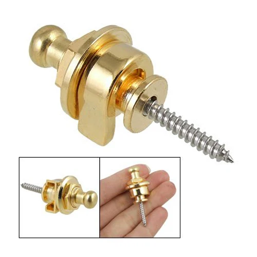 

10X Wholesale Screw Type Guitar Parts Security Strap Lock Gold Tone