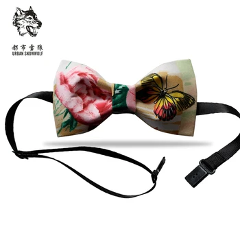 

Free Shipping New men's male Mail bag retro flower collar bow tie wedding dress British female Korean wedding groom Headdress