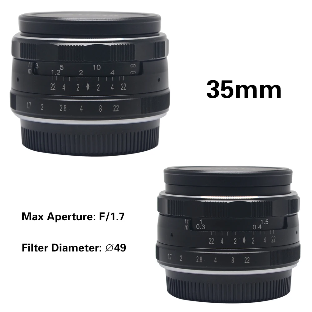 Meike MK-35mm f1.7 объектив с широкой диафрагмой и ручной фокусировкой APS-C для цифрового фотоаппарата Panasonic Lumix Olympus EM1 EM5 EM10 EP5 EPL3 EPL5 EPL6