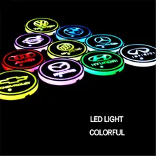 Автомобильный интерьерный светодиодный коврик для чашки для воды 4 шт. красочные накладки автомобильный светильник Audi Coaster все автомобильные бренды индивидуальное украшение