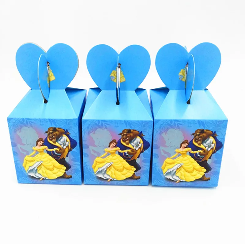 

6PCS/LOT BEAUTY AND BEAST CANDY BOXES KIDS BIRTHDAY PARTY FAVORS FACTORY SELL CANDY CASE KIDS FAVOR BEAUTY AND BEAST GIFT BOXES