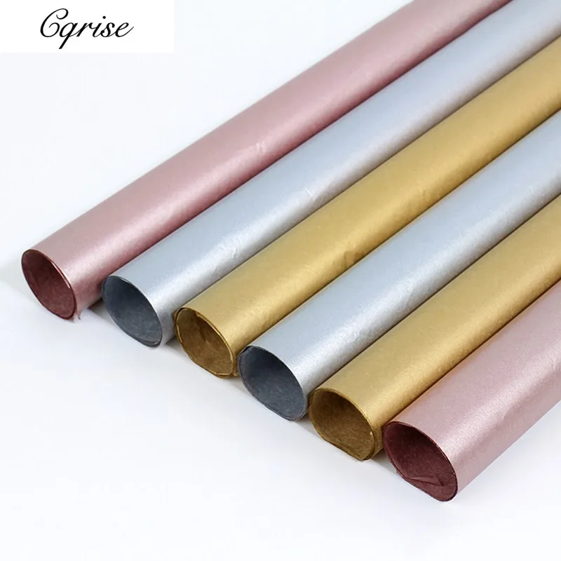 

40pcs/lot Gold Silver Color Tissue Paper Wrapping Fiber Texture Floral Wraps DIY Flower Packing Christmas Tissue Wrapping Paper