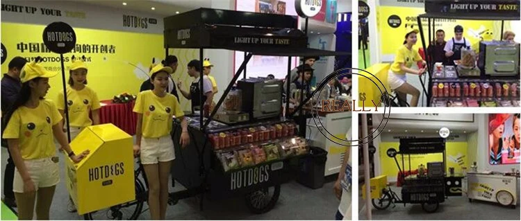 commercial fruit vending cargo trike pedal food bike fast food snack tricycle for sale