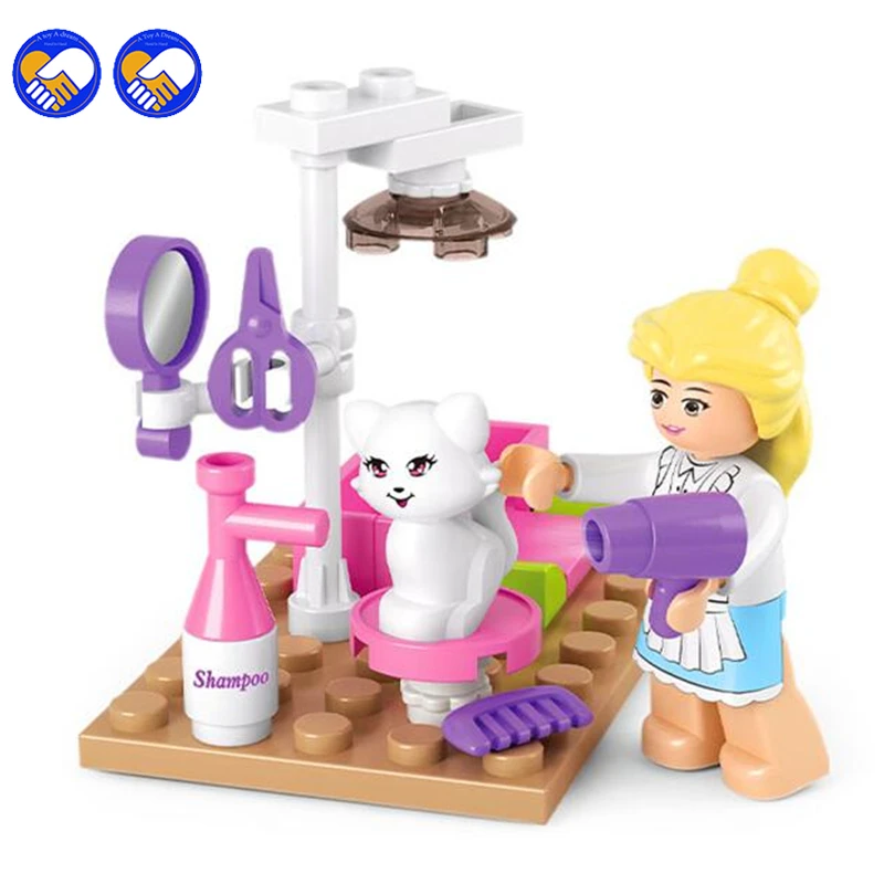 

A toy A dream Sluban Pet Beauty 30 Pcs Mini Bricks Set Sale Pink Dreams Series Educational Building Blocks Toys for Children