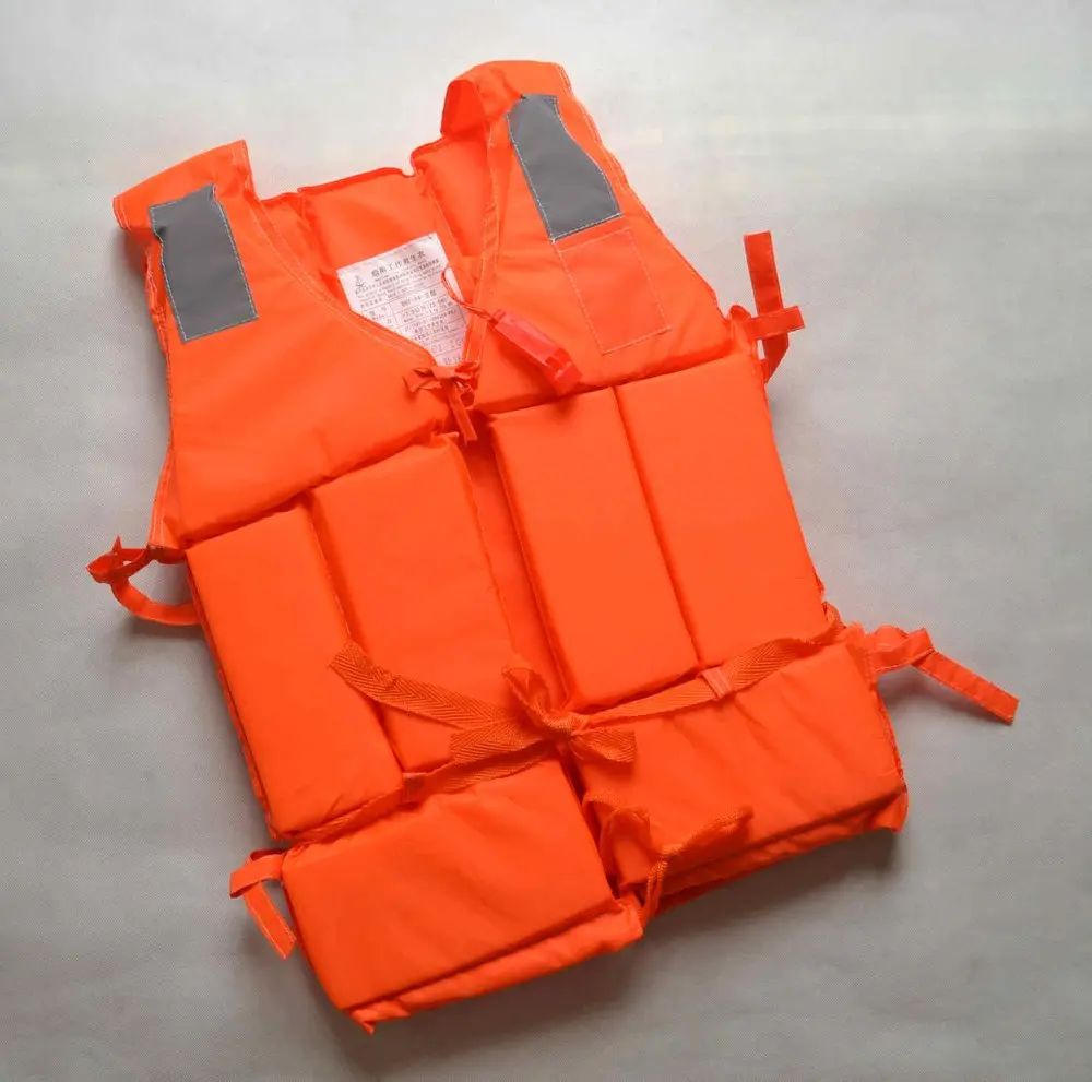 Оранжевый взрослых пена плавательный спасательный жилет + свисток новый