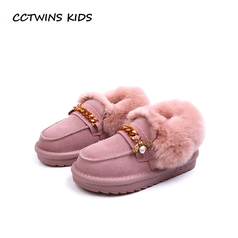 

CCTWINS KIDS 2018 Winter Children Fashion Ankle Warm Boot Baby Girl Brand Pearl Snow Boot Toddler Genuine Leather Shoe CS1604