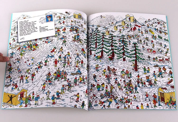 6 шт Большой размер А4 английские книги где Где Where's Wally: дети наблюдения видения будут найти головоломки подарок для детей детство