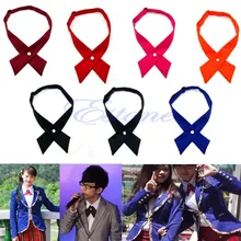 Мода женщин мужчин регулируемый галстук-бабочка в форме Креста сплошной цвет полиэстер Свадебная вечеринка