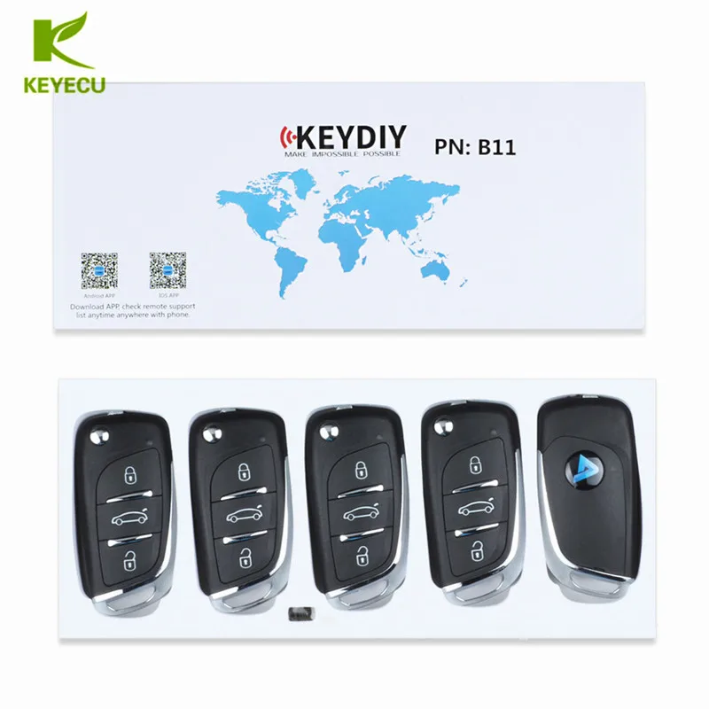 

KEYECU 5PCS Universal Remote B-Series for KD900 KD900+ URG200 , KEYDIY Remote for B11