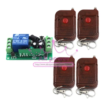 

New 12v 1 Channel Wireless Remote Control Receiver Momentary Switch and 4pcs Peach Transmitters