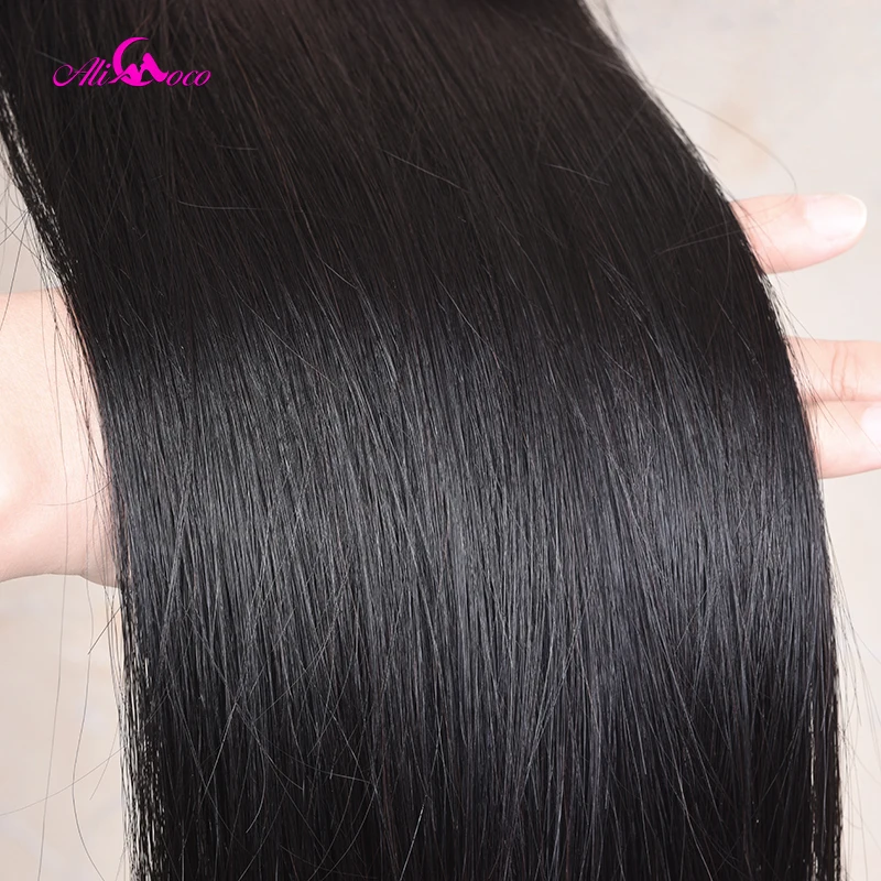 Али Коко 30 32 34 36 38 дюймов длинные пучки волос с 13x4 HD прозрачное кружевное фронтальное бразильское плетение волос пучки с фронтальной