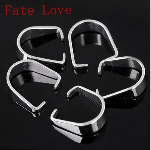 

Fate Love 1000pcs Strong 316L Silver Stainless Steel Pendant Pinch Clip Clasp & Hooks Bail Connector DIY jewelry finding