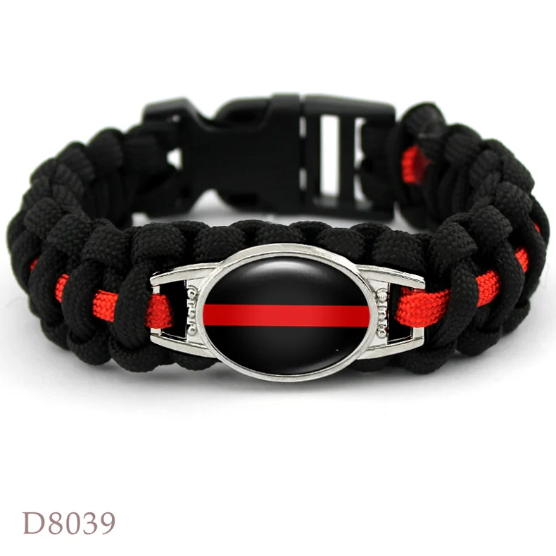 رجال الاطفاء اطفاء شقيقة أمي زوجة أبي سحر أساور بقاء paracord 25*18 ملليمتر زجاج قبة كابوشون مجوهرات رجال نساء هدية
