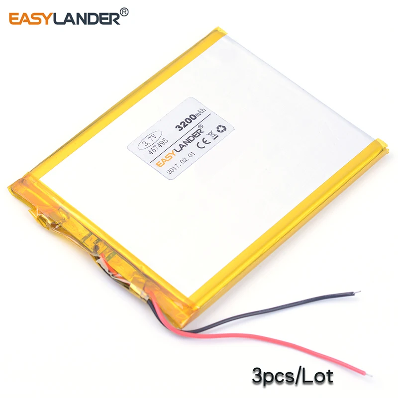 3pcs Tablet pc 3.7V 3200mAH (polymer lithium ion battery) Li ion battery for tablet pc 7 inch 8