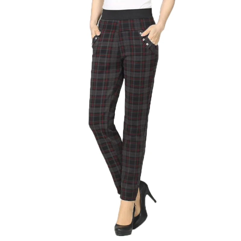 blue red plaid pants