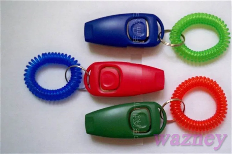200pcs/lot * Animal PET click trainer Dog Training Clicker & Whistle Combination Trainer repeller Aid