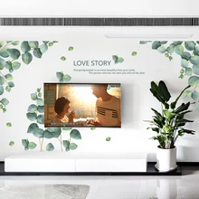 Green plant Wall Decal Sticker Home Decor DIY Removable Art Mural For Living Room/Sofa TV Background/Bedroom QTM495