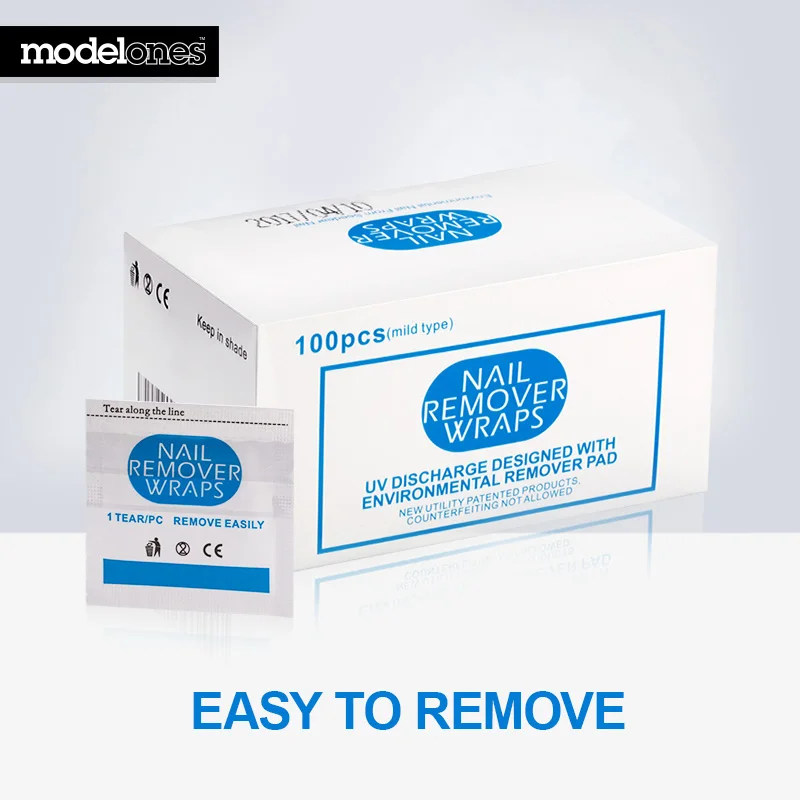 

Modelones 100Pcs/Lot Remover Wipes For UV All Types Nail Gel Soak Off Removal Nail Wraps Remover Paper Pad Manicure Tools