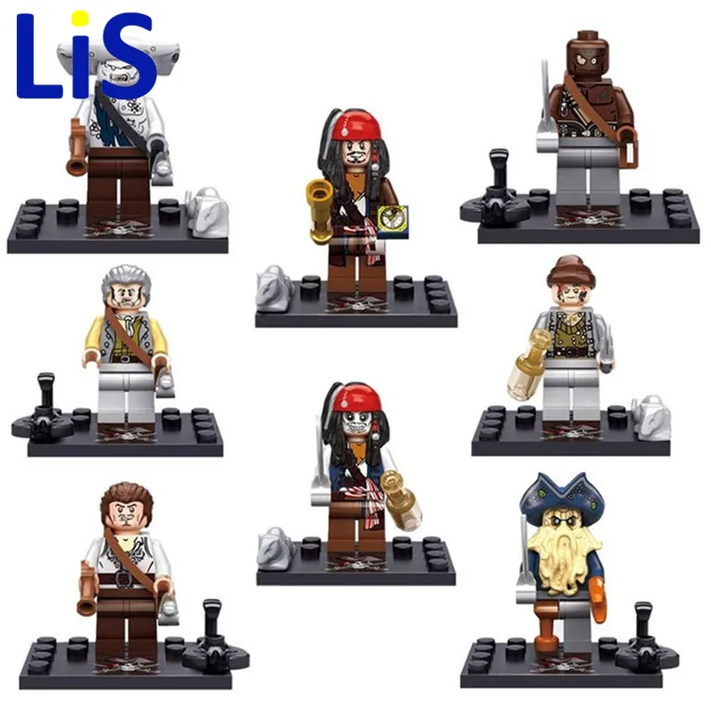 (Lis)Pirates of Caribbean Captain Jack Sparrow Figures 8 Pcs/set Building Blocks Baby Brick toy Kids Gift baby-blocks : image (Lis)Pirates of Caribbean Captain Jack Sparrow Figures 8 Pcs/set Building Blocks Baby Brick toy Kids Gift baby-blocks