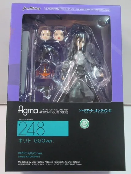 Five type Sword Art Online Kirito Sinon Kirigaya Kazuto Yuuki Asuna Asada Figma 248#241#174#264 ПВХ фигурка игрушка - Цвет: A style with box