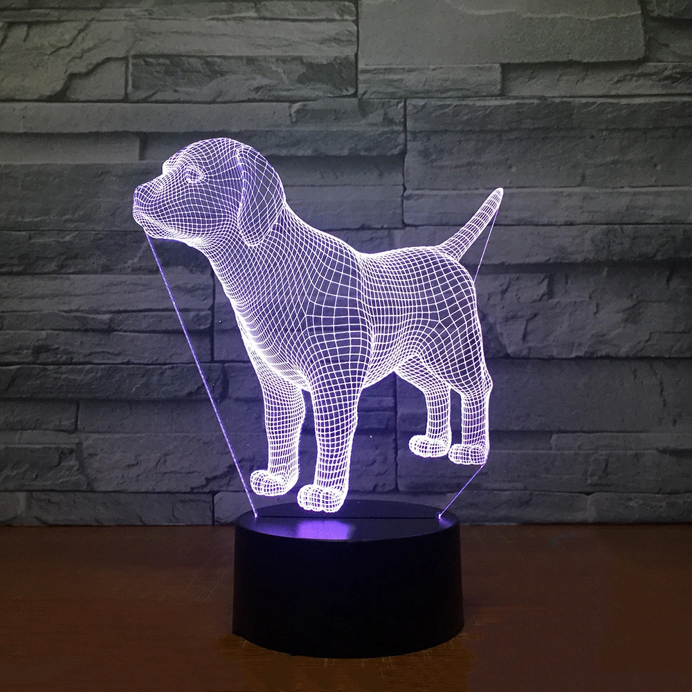 Creative 3D LED Touch Switch Night Light Puppy Dog Modelling Kids Birthday LED Luminarias Gift