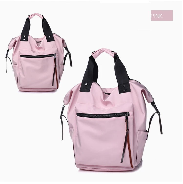HTB1hhhqasfrK1Rjy1Xdq6yemFXaQ Fashion Nylon Waterproof Backpack Women Large Capacity Schoolbags Casual Solid Color Travel Laptop Backpack Teen Girls Bookbags