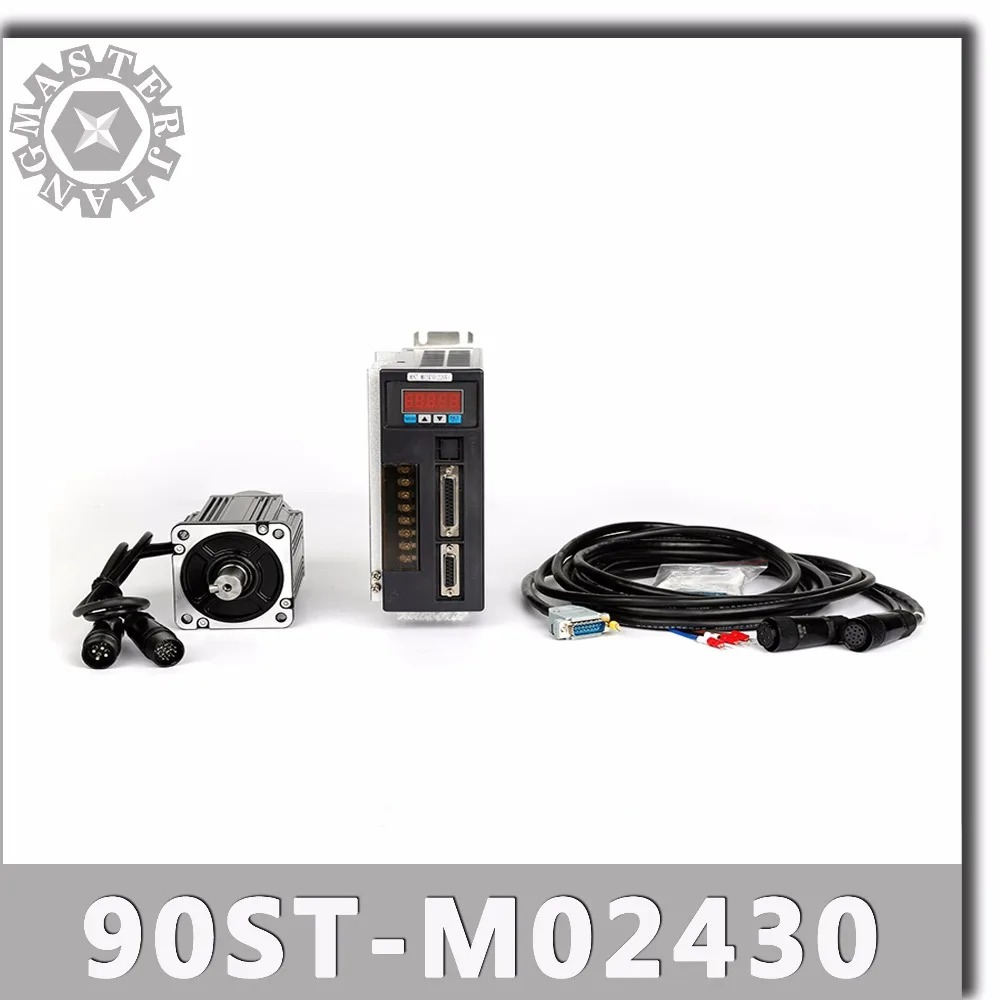 90ST-M02430 220 в 750 Вт AC сервомотор 3000 об/мин 2,4 Н. М. 0.75KW сервомотор Single-фаза привода переменного тока постоянный магнит Согласующий драйвер - изображение