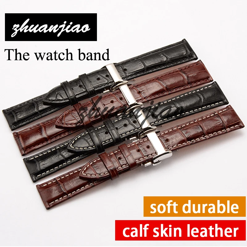 

Real Italy leather suitable for the L2 series, black and brown 20mm Genuine Leather Watchband with Original Buckle Watchstrap