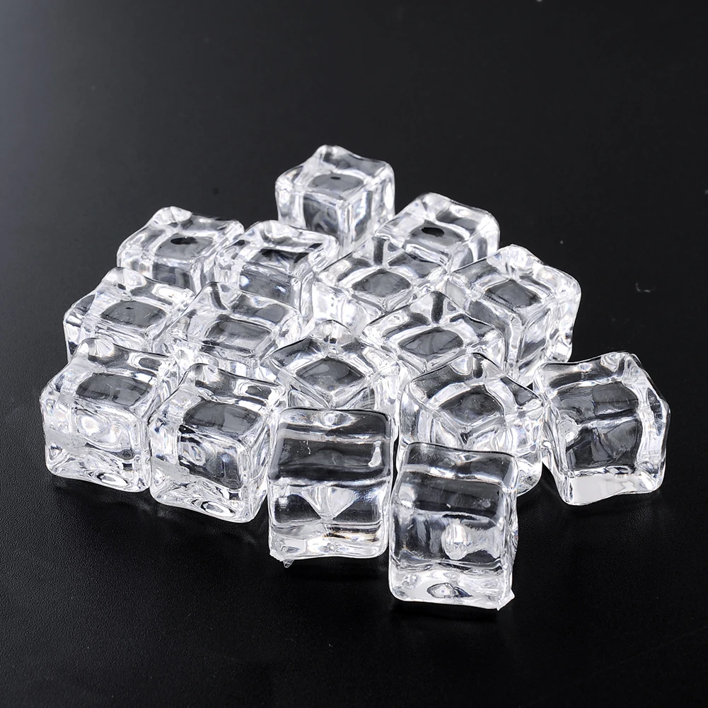 clear 16pcs fake artificial acrylic ice cubes crystal home display