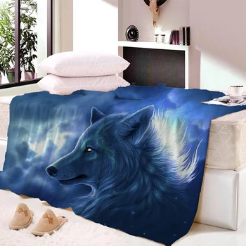 

Wolf Art Nap Blanket Super Soft and Comfortable Velvet Plush Throw Blanket Beach Towel Custom Cloth Fleece Blanket