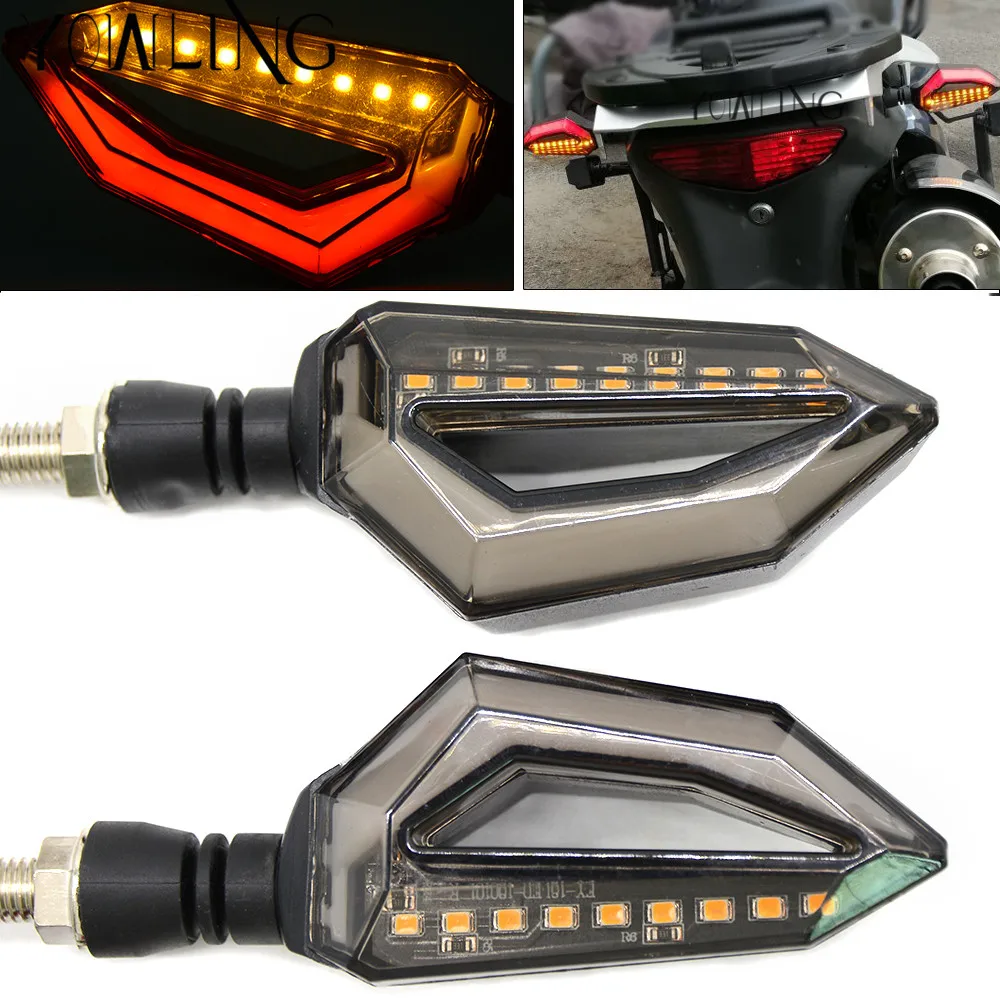 Светодиодный гибкий индикатор поворота мотоцикла Янтарный светильник для Kawasaki