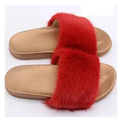2018 Новое поступление женские из натуральной норки тапочки женская летняя обувь дома sandles зимние домашние тапочки femme меховые домашние