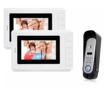 

XinSiLu 4 Inch Video Door Phone Built-in IR CUT HD 800TVL 1 IR Night Doorbell Camera and 2 Hands Free Monitor Intercom Doorbell
