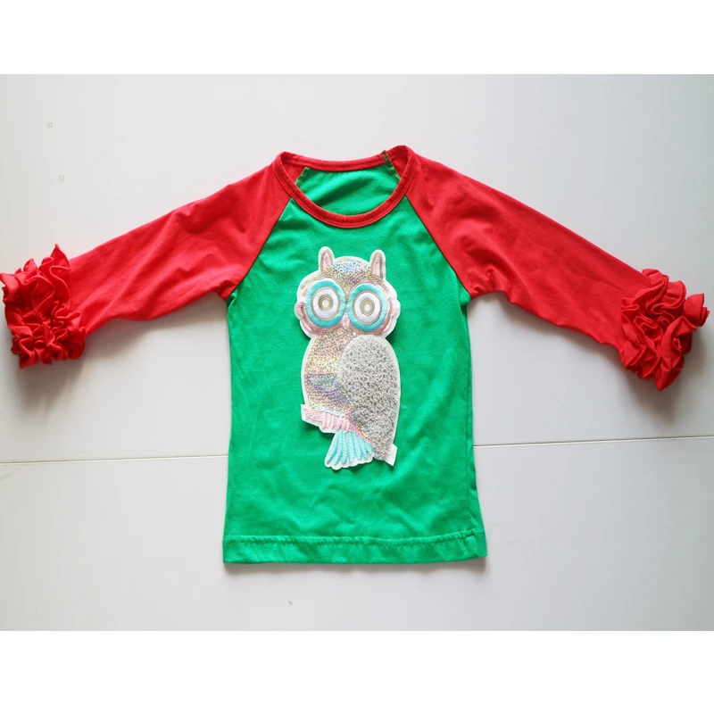 FAMILY Christmas T shirts wholesale ruffle shirts for girls children