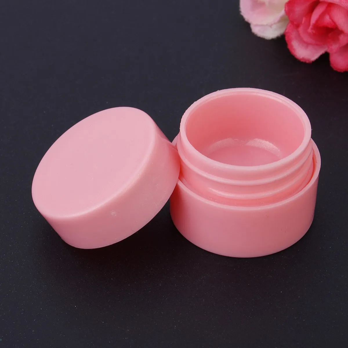 

10pcs Black Small Round Cream Bottle 5g Jars Pot Container Empty Cosmetic Plastic Sample Box For Nail Art Gel Glitter Storage