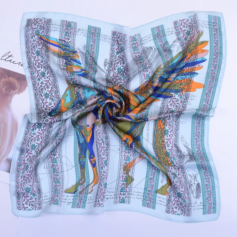 

Fashion Neckerchief Hair Scarf For Women Animal Print Silk Satin Bag Scarfs Female 53cm*53cm Square Headband Scarves For Ladies