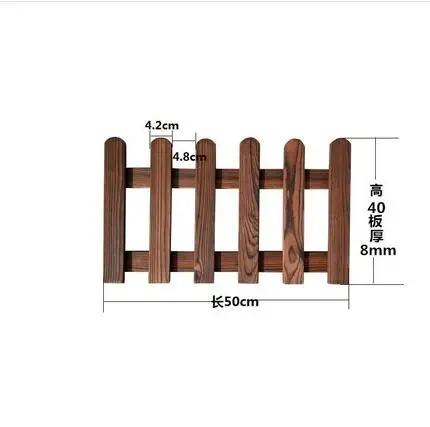 4 шт деревянный забор внутренний двор открытый газированный натуральный Антикоррозийные деревянные забор садовое украшение твердый деревянный забор садовый забор - Цвет: 50cm40cm8mm