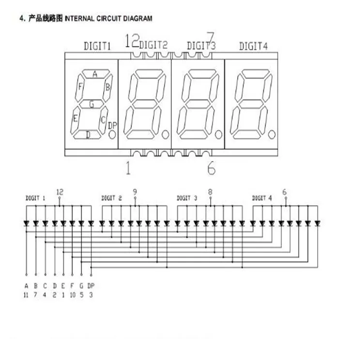 5 шт. 0.39in SMD цифровая трубка Красного 4 цифры светодиодный Дисплей модуль 0,39 дюймов 7 сегментный, цифровой, светодиодный Дисплей