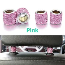 Универсальный 1 шт. Хрустальный подголовник автомобиля, декорированный ошейник седло, штырь, бриллиантовое кольцо, аксессуары для салона автомобиля для женщин со стразами