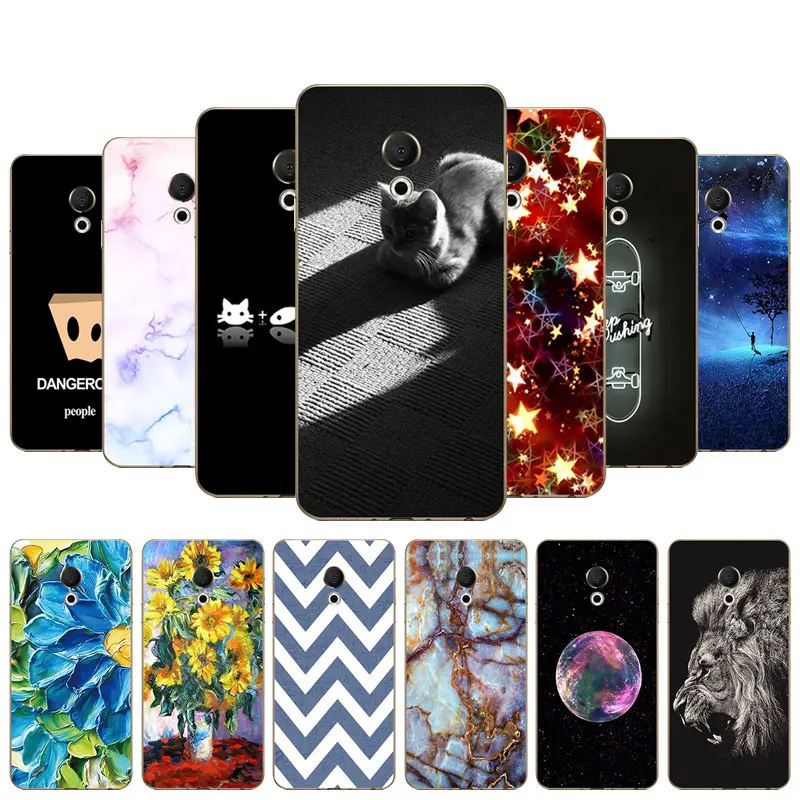 

5.46" for Meizu 15 Lite Soft TPU Silicone Case for Meizu M15 Back Cover Coque Fundas Skateboard Printing For Meilan 15 Lite Capa