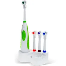 Ротационная зубная щетка для взрослых, тип батареи, взрослая зубная щетка, отбеливающая, бытовая, водонепроницаемая, с 4 головками