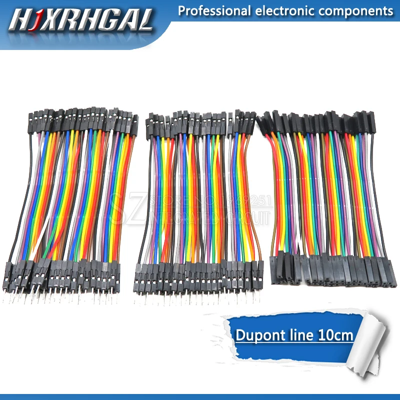 Dupont line 120 шт 10 см папа + мама и женщина перемычка провод кабель для Arduino diy kit